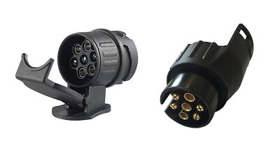 2er Set Anhänger Adapter 13 auf 7 polig und 7 auf 13 poliger Stecker Steckdose