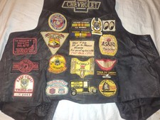  Oversized 4xl Old Ratted And Weathered Biker Vest With Patches Estate Sale HD