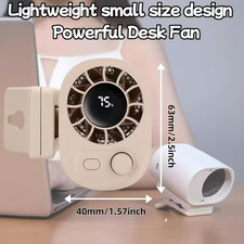 Compact Portable Fan USB Rechargeable Clip On Fan with LED, Use Anywhere 