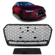 Wabengrill Frontgrill schwarz glänzend passend für Audi A7 4G Facelift