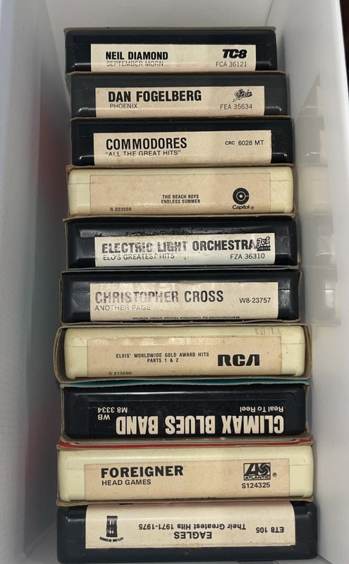 Lot of 10 Rock 8 Track Tapes Untested Foreigner-ELO-Neil Diamond & more