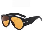 Women’s Square Sunglasses Black Plastic Frame Brown Tinted Plastic Lenses — photo 2