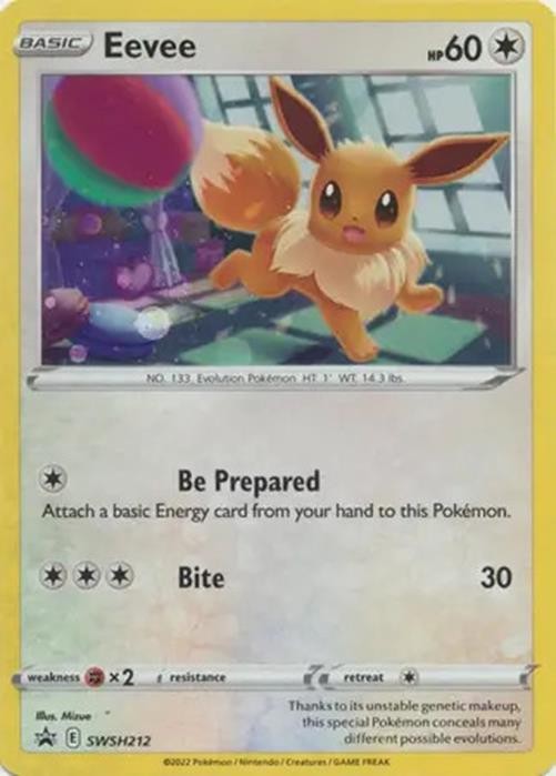 Eevee - SWSH212 - Pokemon Sword & Shield Promo Ultra Rare Holo Card NM
