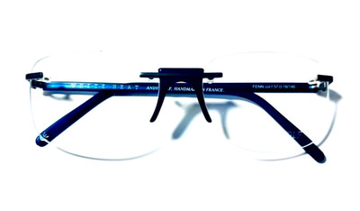 ANDY WOLF FENN COL.F GUNMETAL BLUE AUTHENTIC RIMLESS EYEGLASSES FRAMES 57-18-140
