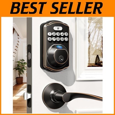 Oil Rubbed Bronze Biometric Deadbolt - Easy Installation