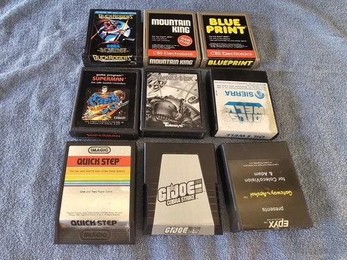 Lot Of 9 Vintage Atari 2600 & Colecovision Game Cartridges