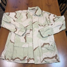 Vintage US Military Desert Camo Coat Mens Large Regular 3 Color BDU Jacket 90s
