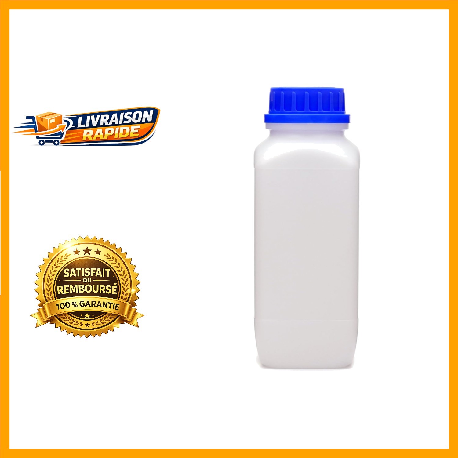 Flacon PEHD 1000ml haute densité opaque et robuste pour produits chimiques