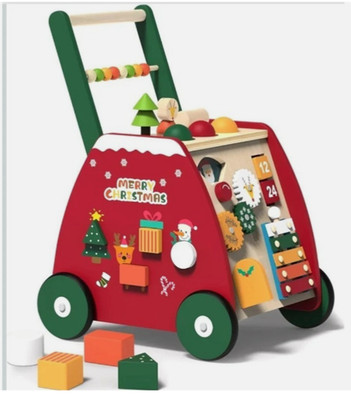Wooden Baby Walker Christmas Theme- BRAND NEW In SEALED Box