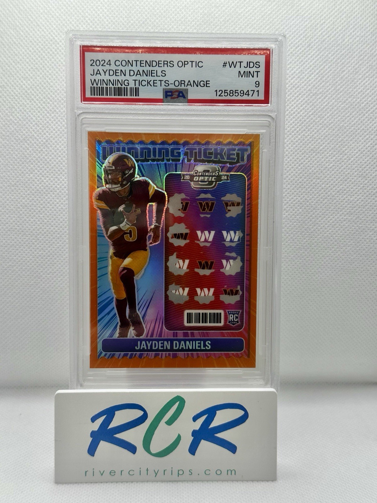 Jayden Daniels Panini Contenders Optic Winning Tickets #WTJDS Orange