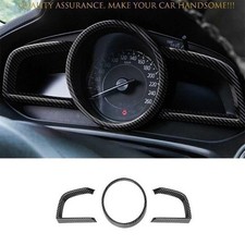 For Mazda 3 Axela Carbon Fiber Dash Speedometer Odometer Ring Trim 3pc 2014-2018 For Mazda 3 Axela Carbon Fiber Dash Speedometer Odometer Ring Trim 3pc 2014-2018