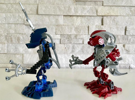 Bionicle:Sarda & Idris with Very Rare Dark Blue Ruru Mask from Karzahni 8940 Set