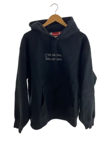 Supreme Felpa con Cappuccio 23SS Inside Out Box Logo Felpa con Cappuccio L Nera Fuzzy Usata