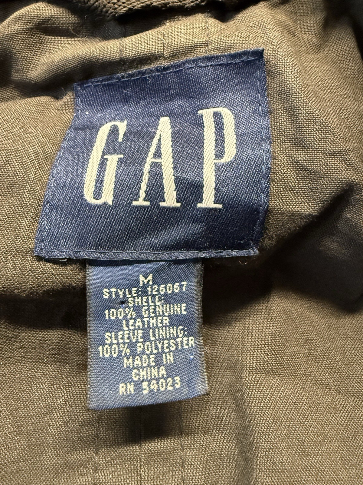 GAP Jacket Mens Medium Brown Leather Button Up Sh… - image 3