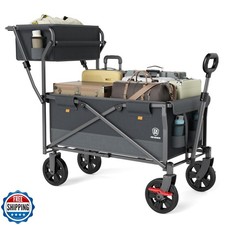 EVER ADVANCED Collapsible Push and Pull Shopping Cart with Wheels