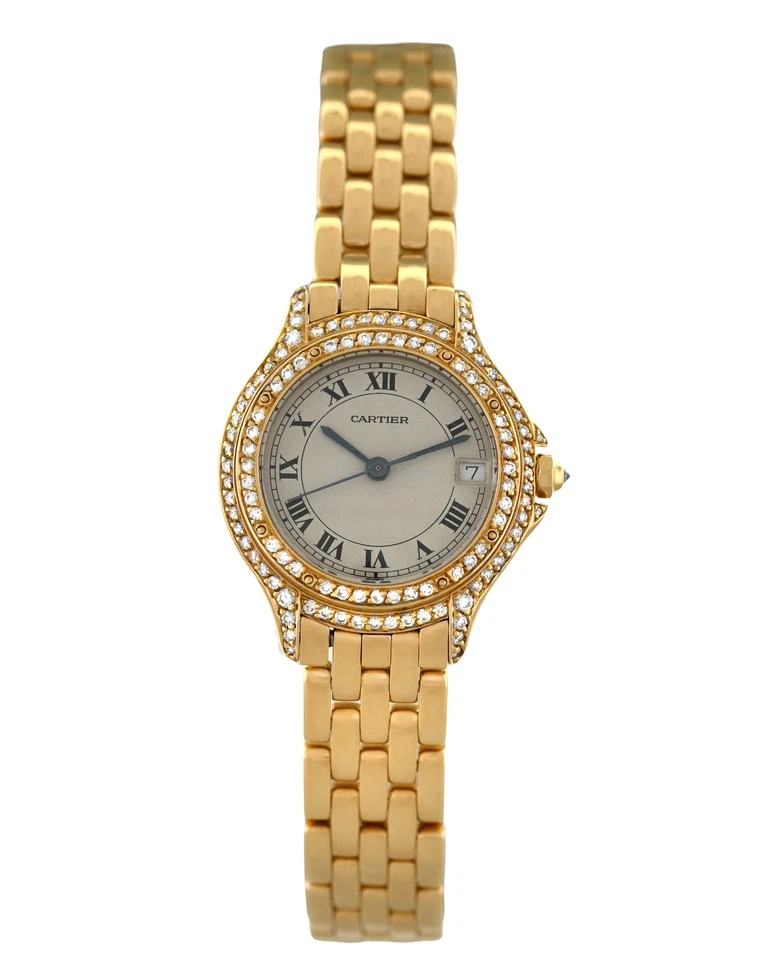 Cartier Panthere Cougar 887906 Diamonds 68 Gr Solid 18K Gold 26MM Ladies' Quartz
