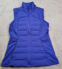 Lululemon Down For It All Vest Womens 8 Blue Down Reflective Running LW4BY8S