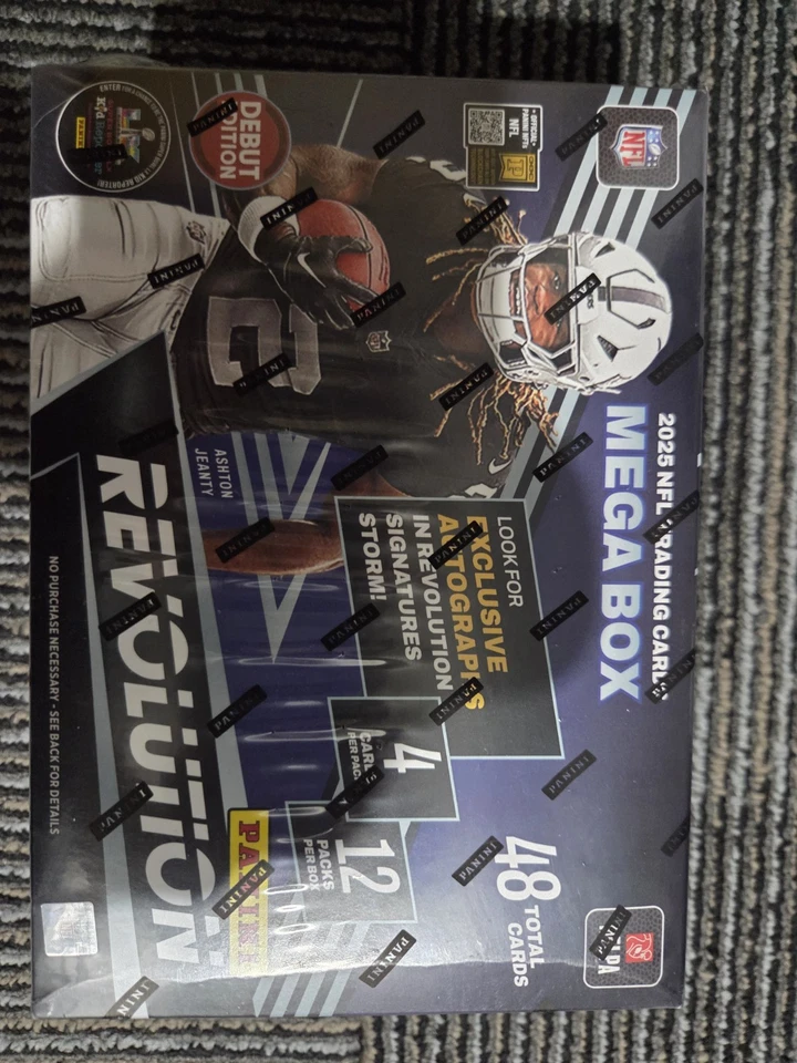 2025 Panini Revolution Football NFL Trading Cards Mega Box free ship 48 cards