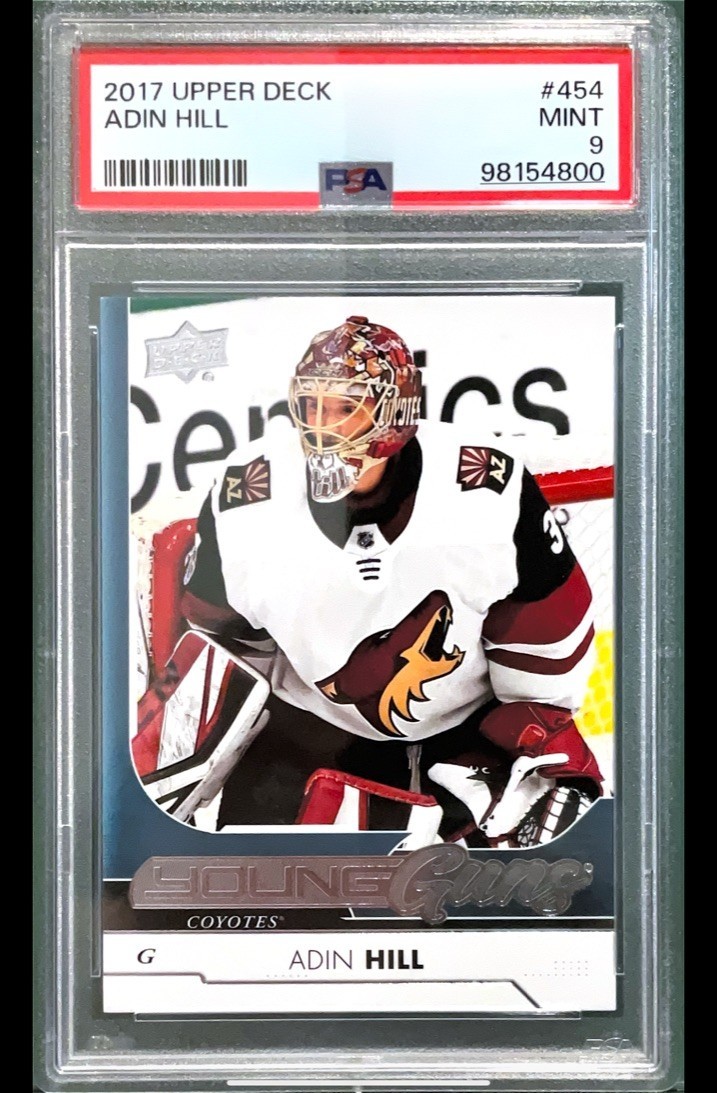 2017-18 Upper Deck YOUNG GUNS #454 Adin Hill PSA 9 VGK/Vegas Golden Knights