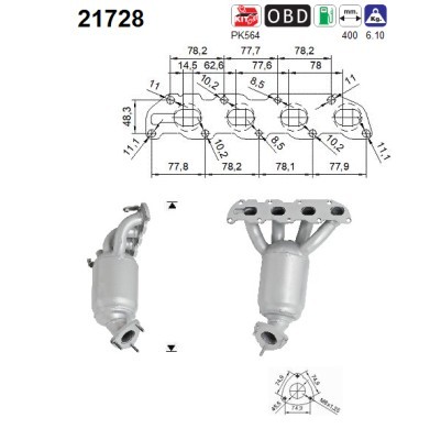 AS 21728 Katalysator FüR Agila A Astra G H Corsa C 1.2 1.4 09.00-12.11 Opel-image