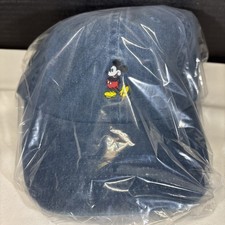 Disney Parks Mickey Mouse Blue Denim Dad Baseball Hat Cap Adjustable Adult Size