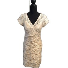 Scarlett Gold lace Bling Size 8 Dress Cocktail Party Elegant Wedding