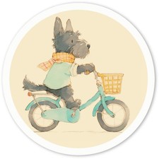 Aufkleber Sticker "Scottish Terrier Riding Bicycle" (DW052396)