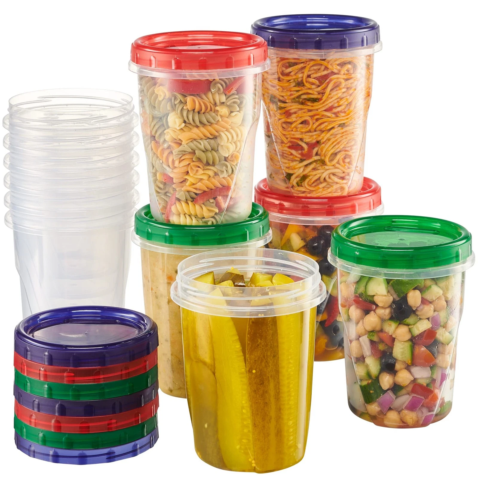 Twist Top Food Storage Containers 32 Oz 12 Pack Plastic Freezer Storage Containe