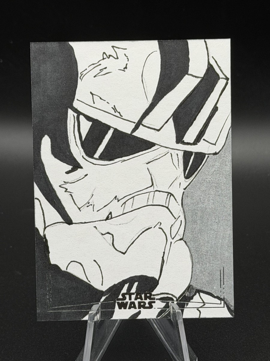 Trooper Sketch By Artist Sir Edmund Duke Topps Star Wars Galaxy