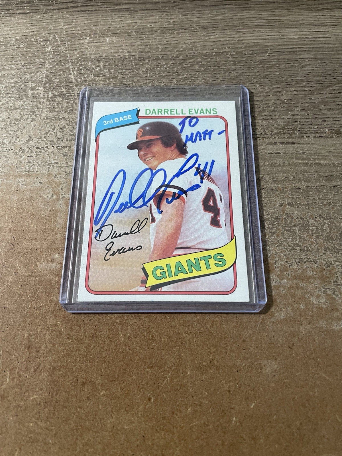 1980  Topps Darrell Evans, San Francisco , Detroit Tigers Autographed Signed