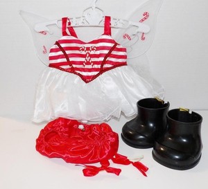 Build A Bear Clothes RED Dress Panties Boots Outfit #278