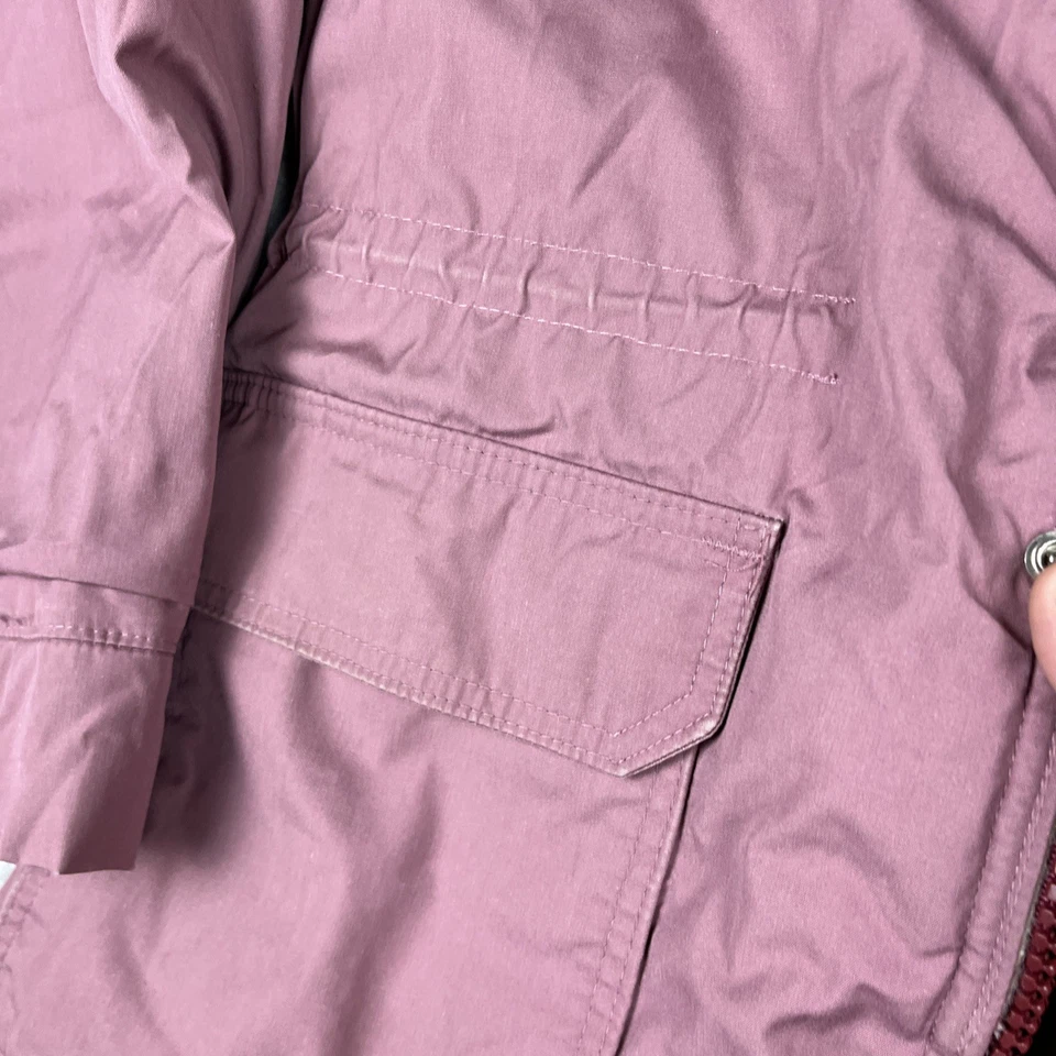 LL Bean Chaqueta Mujer XL Rosa Lana Forrada Tareas Granero Abrigo Pana Cuello Utilidad Foto 4 de 4