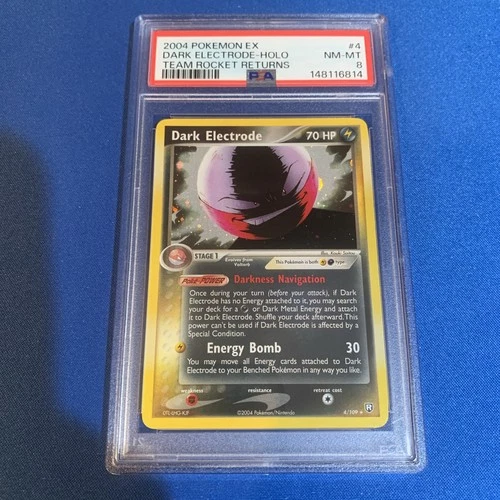 2004 Pokemon Team Rocket Returns #4 Dark Electrode Holo PSA 8 🔥 Rare