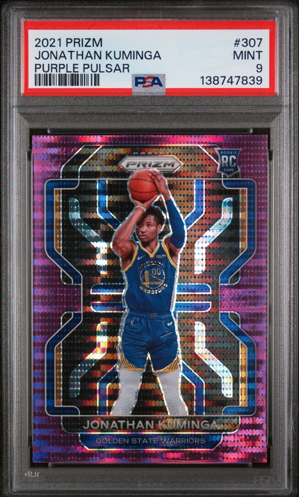 2021 Prizm Purple Pulsar JONATHAN KUMINGA RC /35 #307 WARRIORS Psa 9