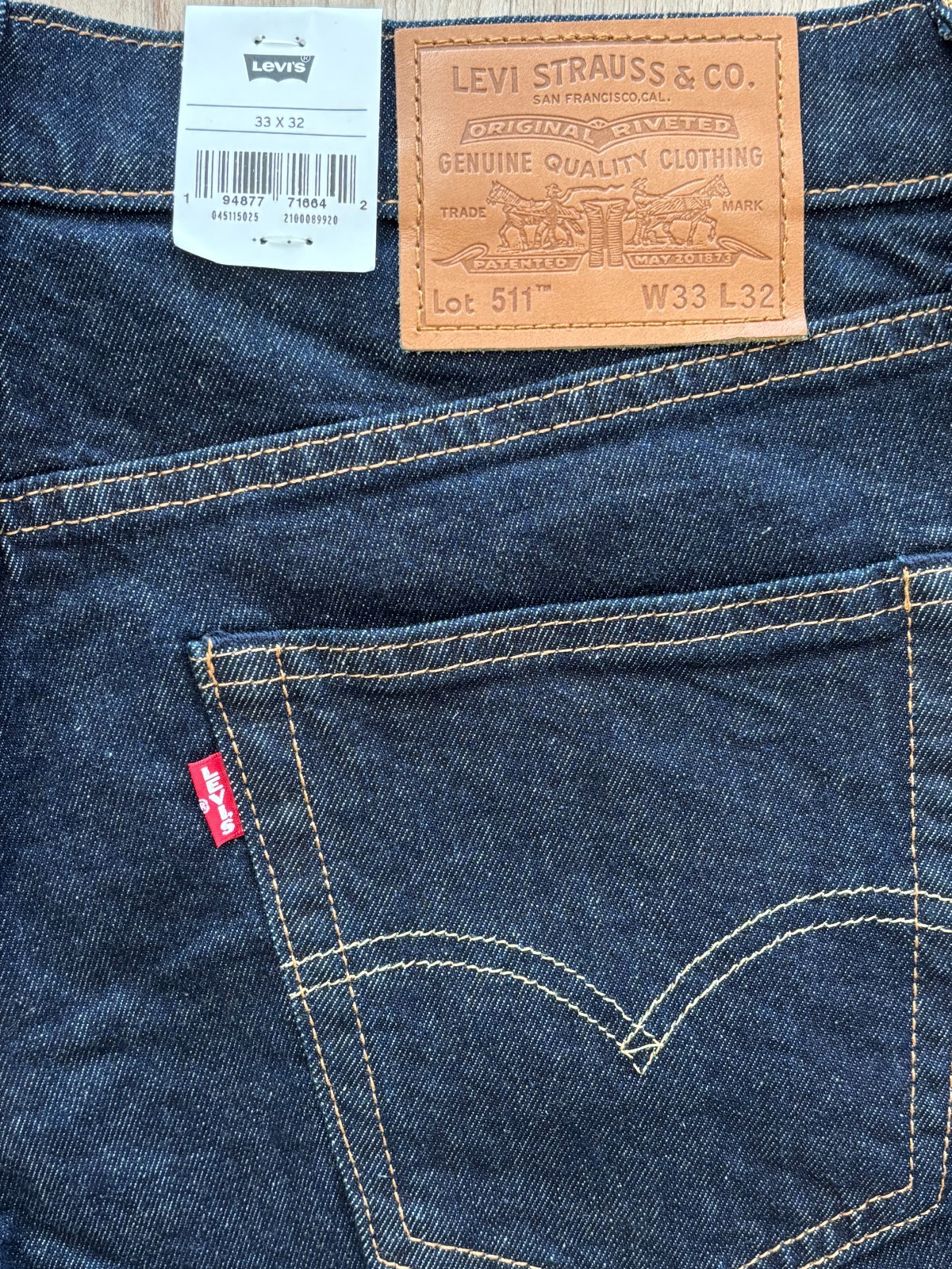 LEVI'S 511 SLIM Stretch Jeans Men's Size 33x32 Midnight Rinse Dark Wash NWT thumbnail 4