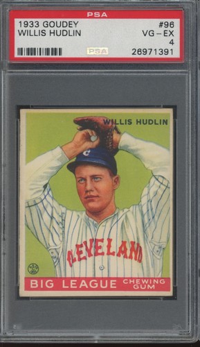 1933 Goudey #96 Willis Hudlin VG EX PSA 4