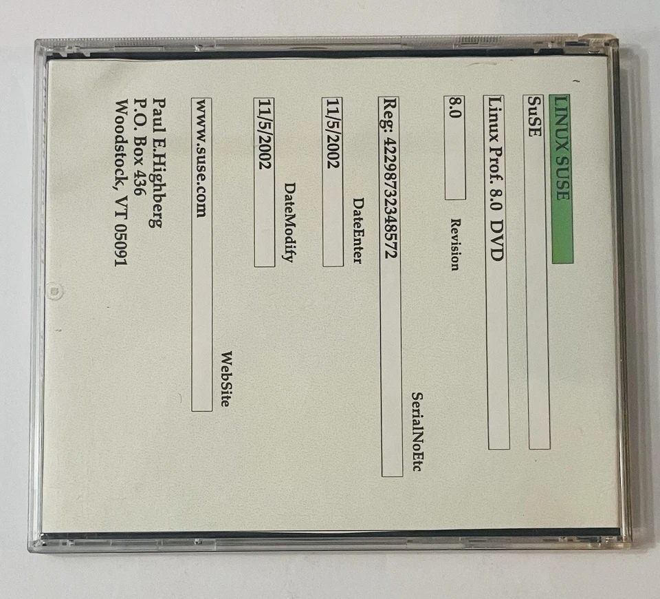 SuSE Linux 8.0 Professional DVD | Vintage Linux Install Disc | Tested | 2002 EXC - Image 3 of 4