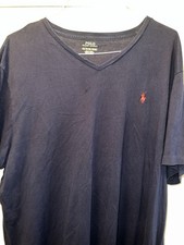 Polo Ralph Lauren Men's Navy Blue V-Neck T-Shirt Short Sleeve XXL