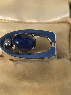 INDIVIDUELLER STERLING RING NATÜRLICHER STERNSAPHIR DIAMANT 