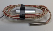 Heatron 2.5” 220V 500W High Temp Cartridge Heater 9645 LJ2LXJ6A w/ Heat Sink