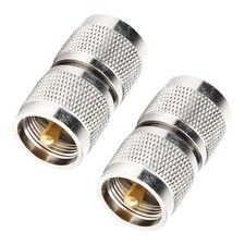 2x PL259 UHF Male To Male Plug Connector RF Coaxial Coax Adapter