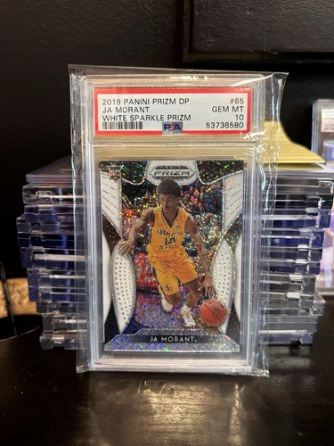 2019-20 Panini Prizm Draft Picks Ja Morant #65 White Sparkle Prizm (RC)