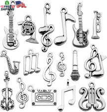 WOCRAFT 50Pcs Wholesale Bulk Lots Instrument Music Notes Charms for Jewelry Maki