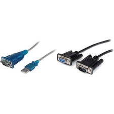 StarTech USB to Serial RS232 Adapter  10 ft Serial Cable Bundle