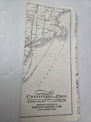 Vintage Chesapeake And Ohio Lines Map.and Fare Information