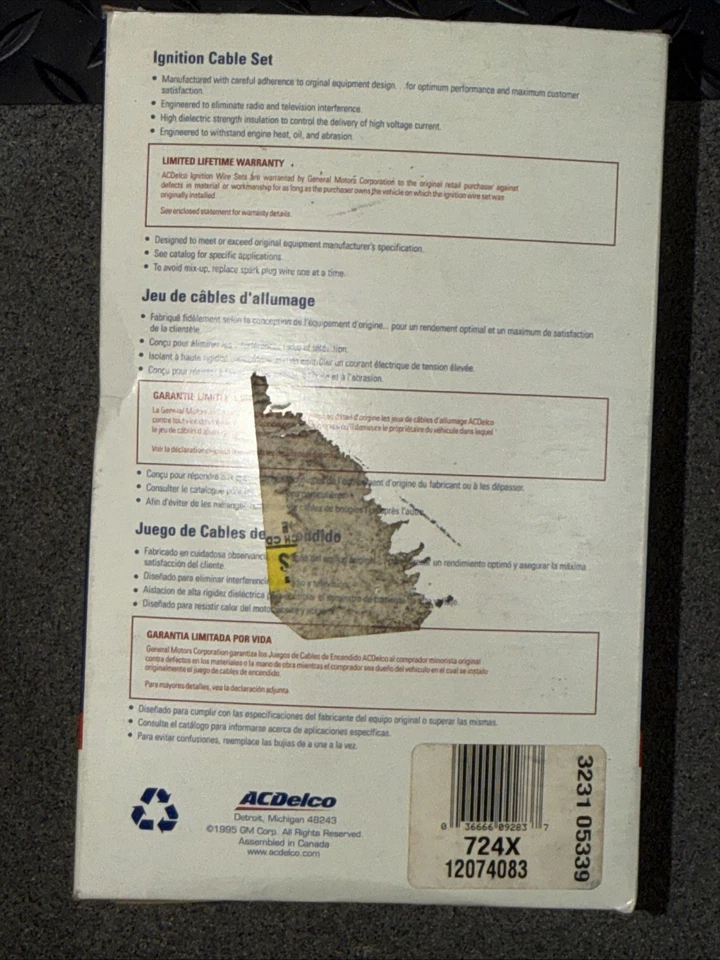 🔥OEM ACDelco Spark Plug Wire Set 724X Chevrolet Cavalier Beretta Corsica 1992 - Image 4 of 4