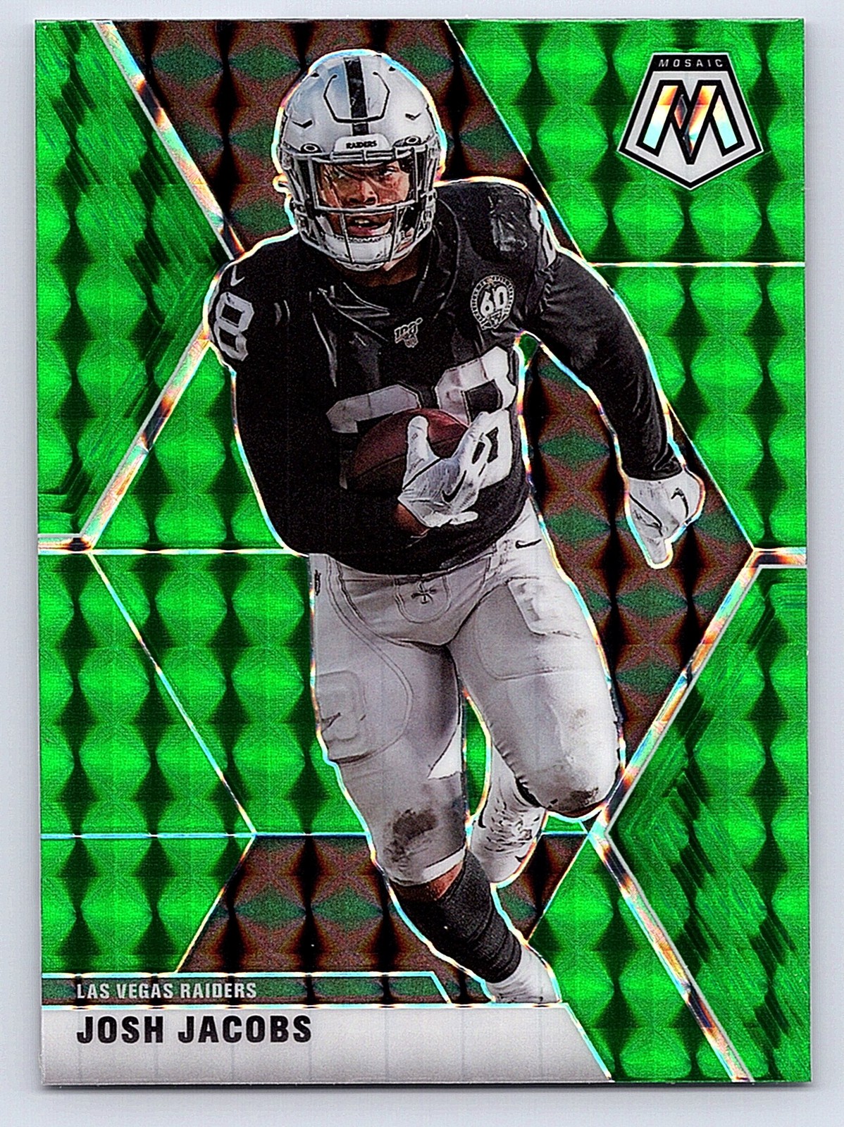 Josh Jacobs 2020 Panini Mosaic #104 Prizm Green