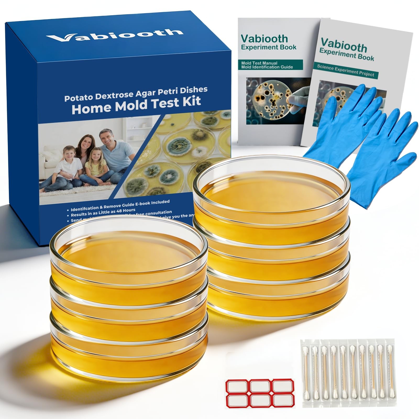 6 Packs Agar Petri Dishes Home Mold Test Kit, Science Project Kit, Mushroom G...