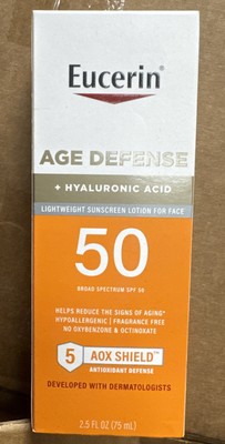 Eucerin Age Defense Hyaluronic Acid SPF50 Face Sunscreen Lotion-2.5 oz Exp2026