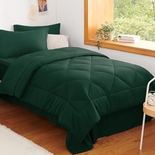 Comforter Set - 5 Pieces Twin Extra Long Bed in a Bag Twin XL Emerald Green
